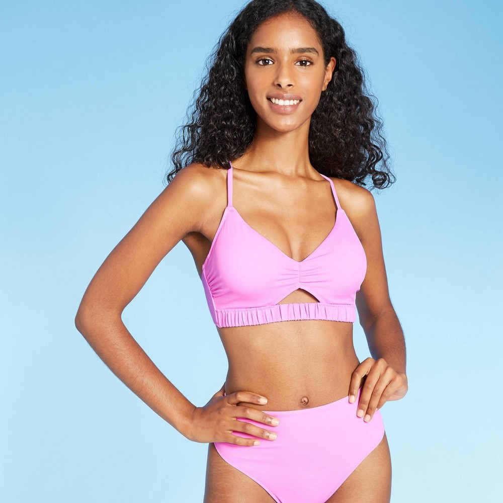 Cinch Trim Cut Out Detail Bikini Top - Shade & Shore™ Light Pink 36B